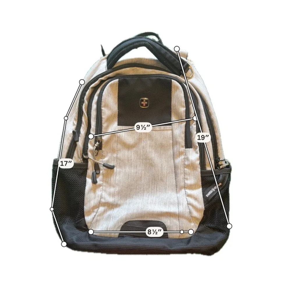 SwissGear Airflow Backpack Unisex Large Grey Black Good Multi-Pocket Travel Bag